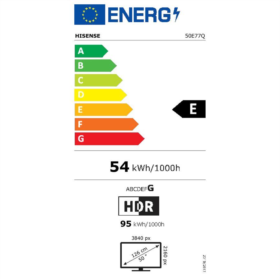 Hisense TV 50E77Q 50", QLED 4K, 60Hz