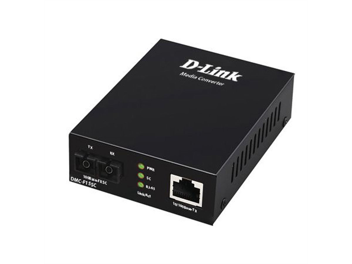 D-Link Ethernet Konverter DMC-F15SC/E, 10/100 TP zu 100 FX Singlemode SC 15km