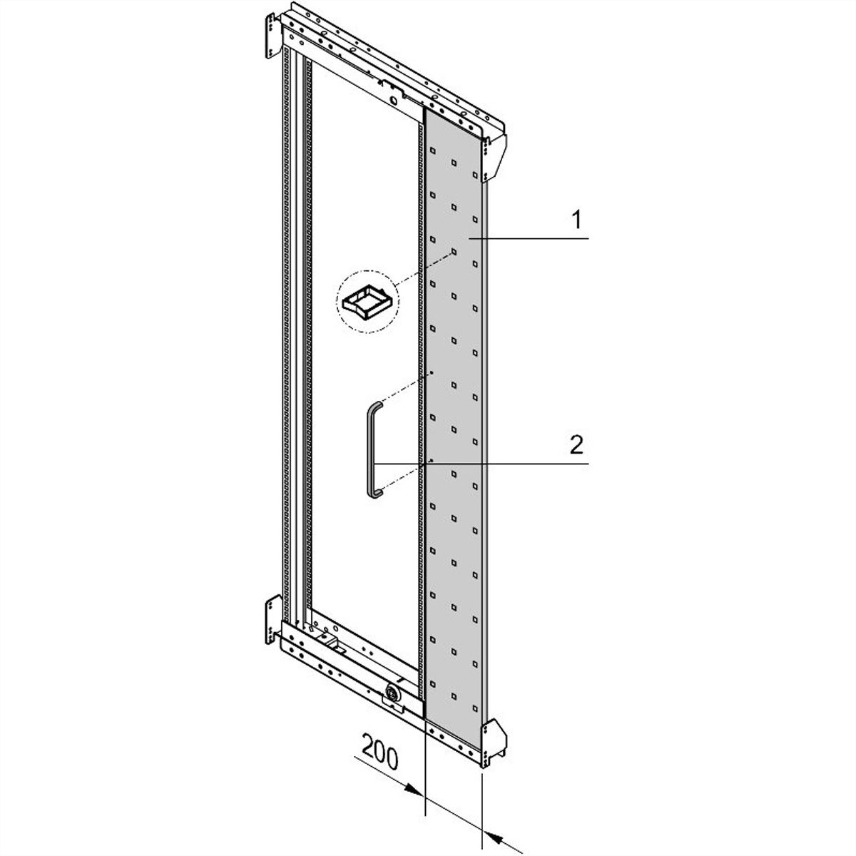 SCHROFF Schwenkrahmenblende - SCHWENKRAHM.BLENDE 42HE ASSY