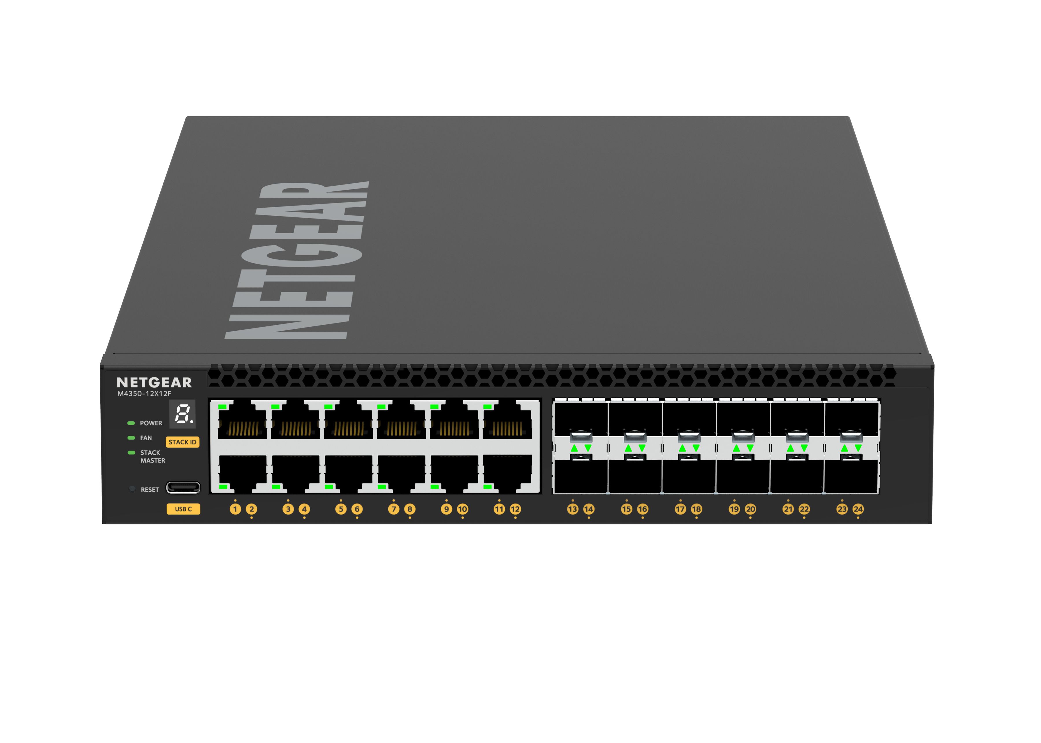 NETGEAR M4350-12X12F Managed L3 10G Ethernet (100/1000/10000) 1U Schwarz