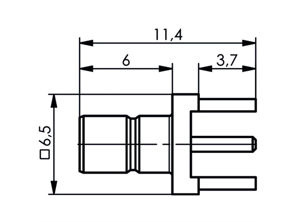 TELEGÄRTNER SMB-Anbaustecker print vergoldet