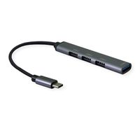 STANDARD USB 2.0 Hub, USB-C Anschluss, 4x USB-A Ports (3x USB 2.0 + 1x USB 3.2 Gen1)