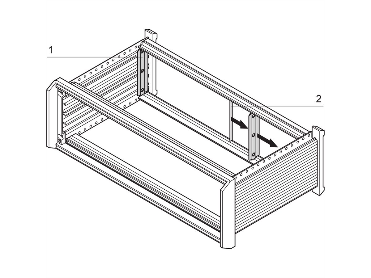 SCHROFF Blende hinten, zur EMV-Schirmung - SEITL.BLENDE 4HE HINTEN