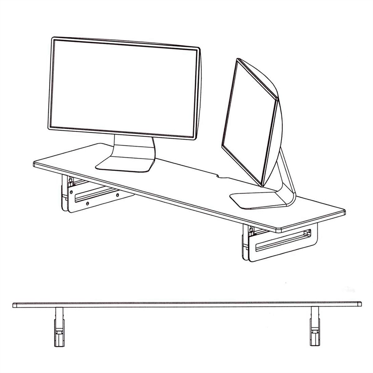 VALUE Monitor-/Laptop-Ständer, höhenverstellbar, extra-breit, bis 20 kg
