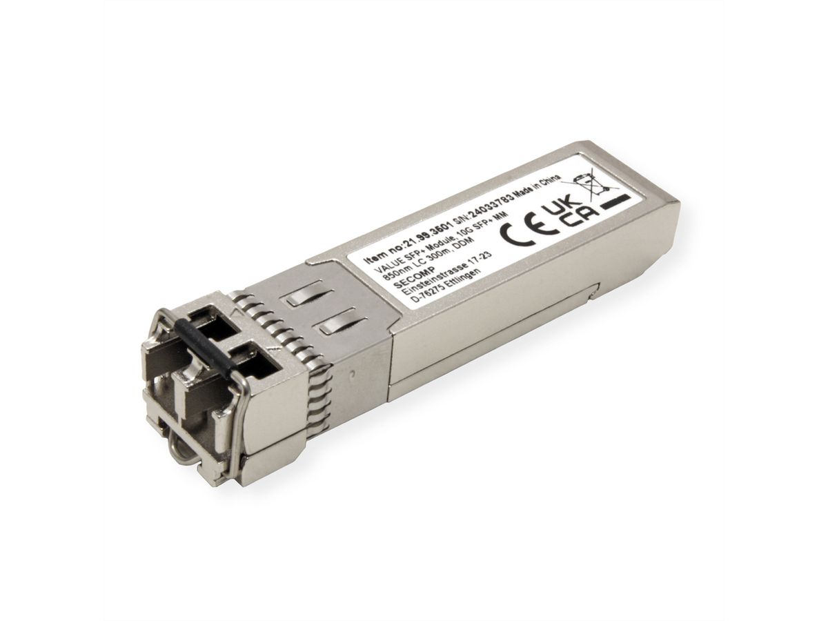 VALUE SFP+ Modul (MiniGBIC) SR/LC, 10GbE, Multimode, 850nm, max. 300m