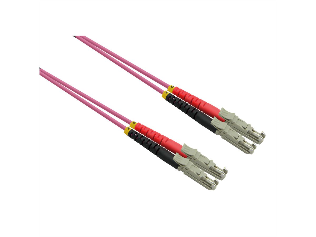ROLINE LWL-Kabel duplex 50/125µm OM4, LSH/LSH, LSOH, violett, 1 m
