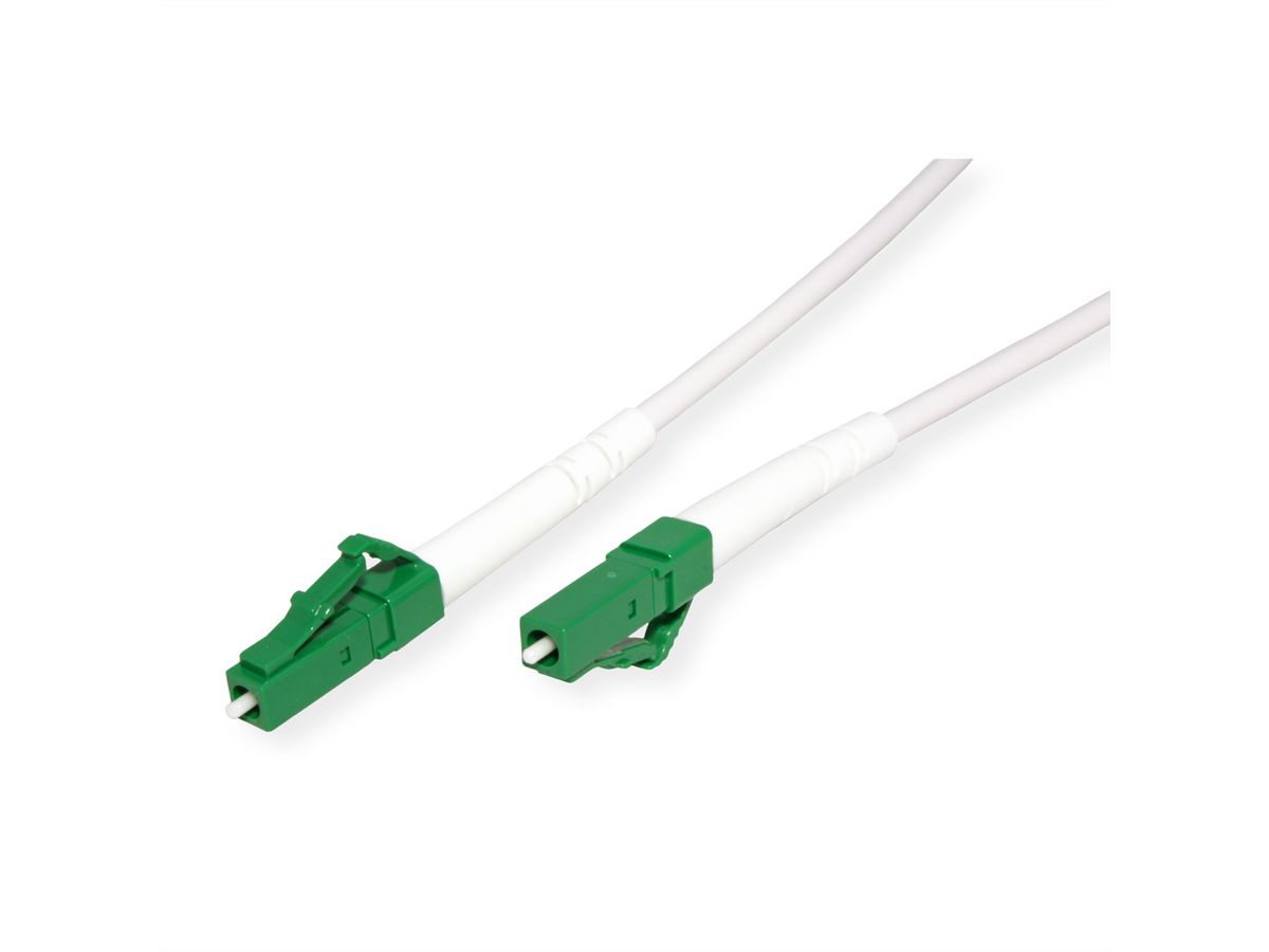 ROLINE Glasfaserkabel 9/125 µm OS2, LC/LC, APC, stahlarmiert, simplex, LSOH, weiß, 1 m