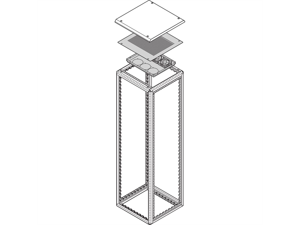 SCHROFF Lüfterdach EMC für 6 Lüfter - LUEFTERDACH 800B 800T EMC