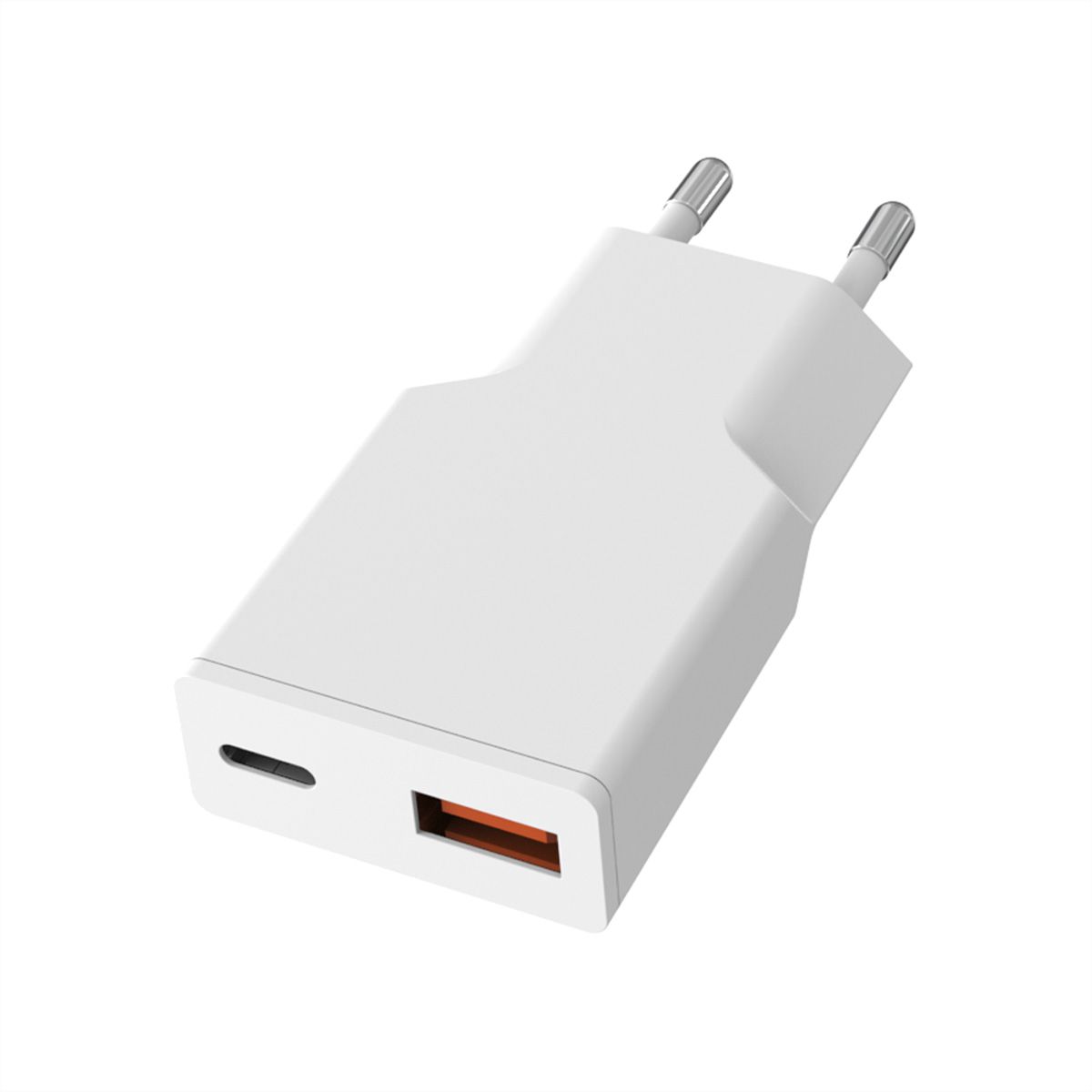 VALUE USB Charger mit Euro-Stecker, 2 Ports Typ A+C, 30W