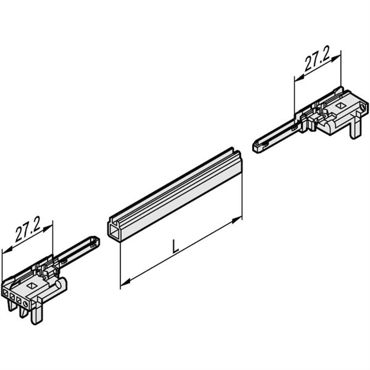 SCHROFF Profil 1000 mm, Al eloxiert, Nutbreite 2,5 mm - FUEHRUNGSSCH PROF 2.5 1000T
