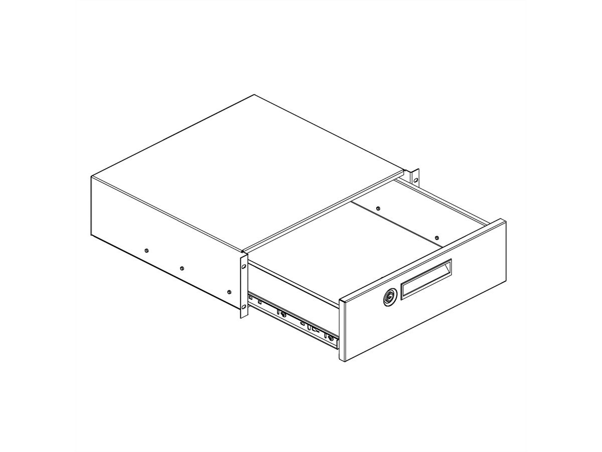 CONTEG 19''-Schublade 3 HE abschliessbar schwarz