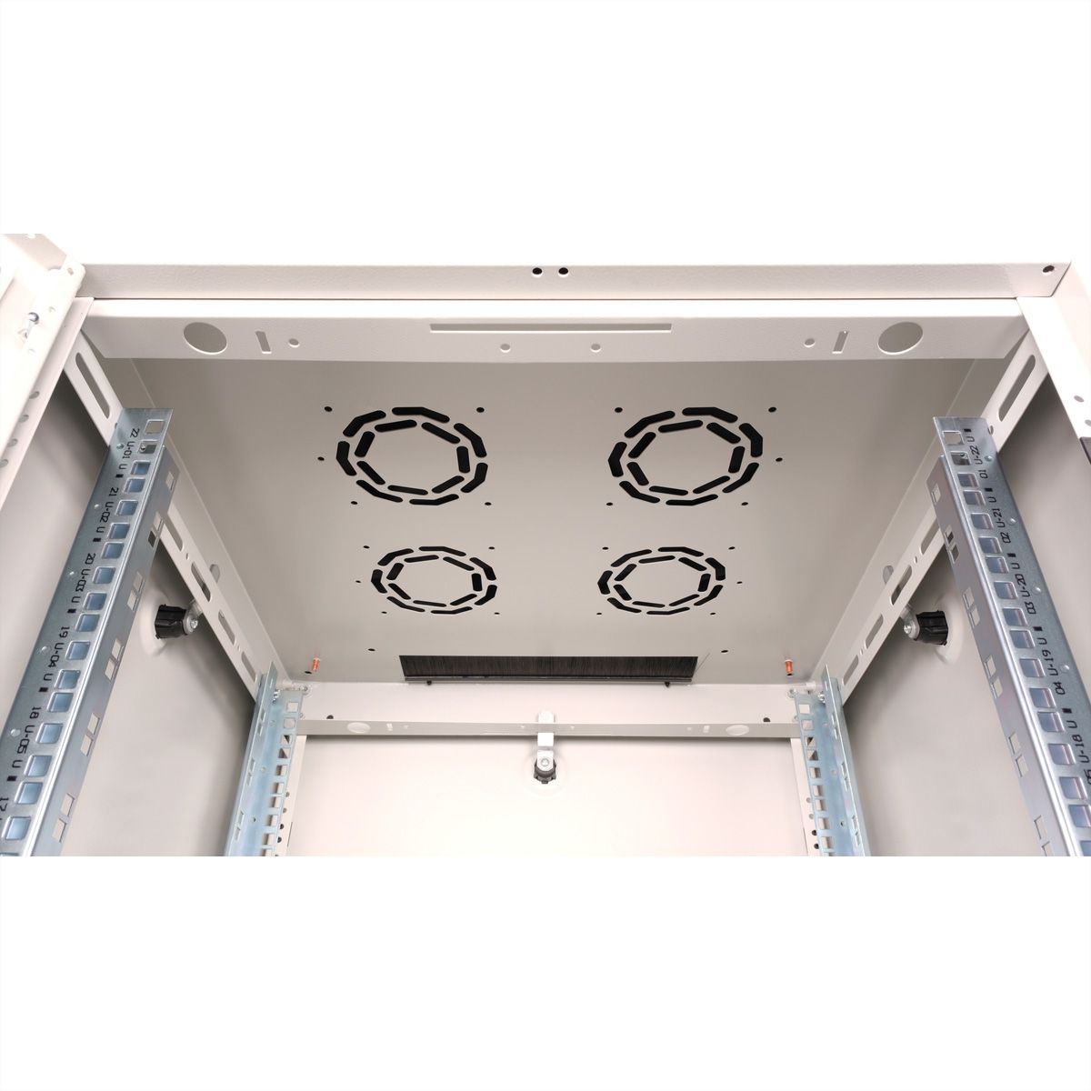 ROLINE 19-Zoll Netzwerkschrank Basic 22 HE, 600x600 BxT Glastür grau