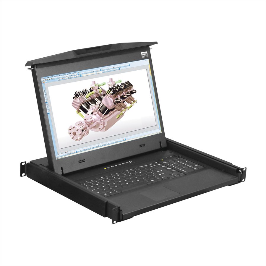 SCHROFF MONITOR/TASTAT.EINSCHUB 1HE EN SHORT