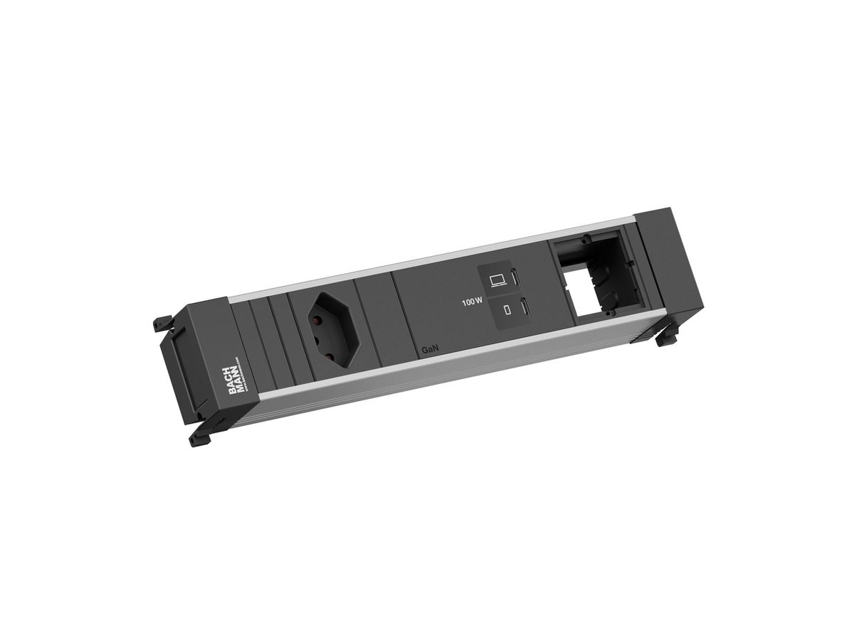 BACHMANN POWER FRAME M 1xCH 0°, 1xUSB C/C 100W 1xCM L=0,2m