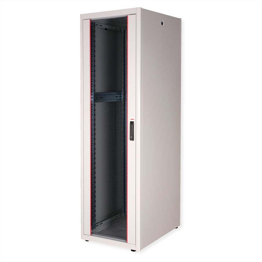 ROLINE 19-Zoll Netzwerkschrank Basic 42 HE, 600x800 BxT Glastür grau