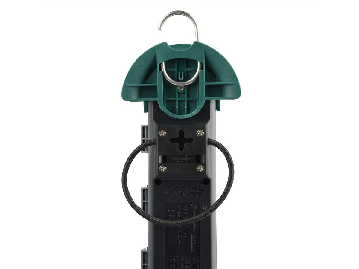 BACHMANN HOOK Outdoor 4x Schutzkontakt, Kunststoff, mit Schalter und Klappdeckeln, IP44, 4 m