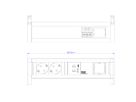 BACHMANN DESK 2xSchutzkontakt USB A&C, USB Charger 22W 1xABD GST18