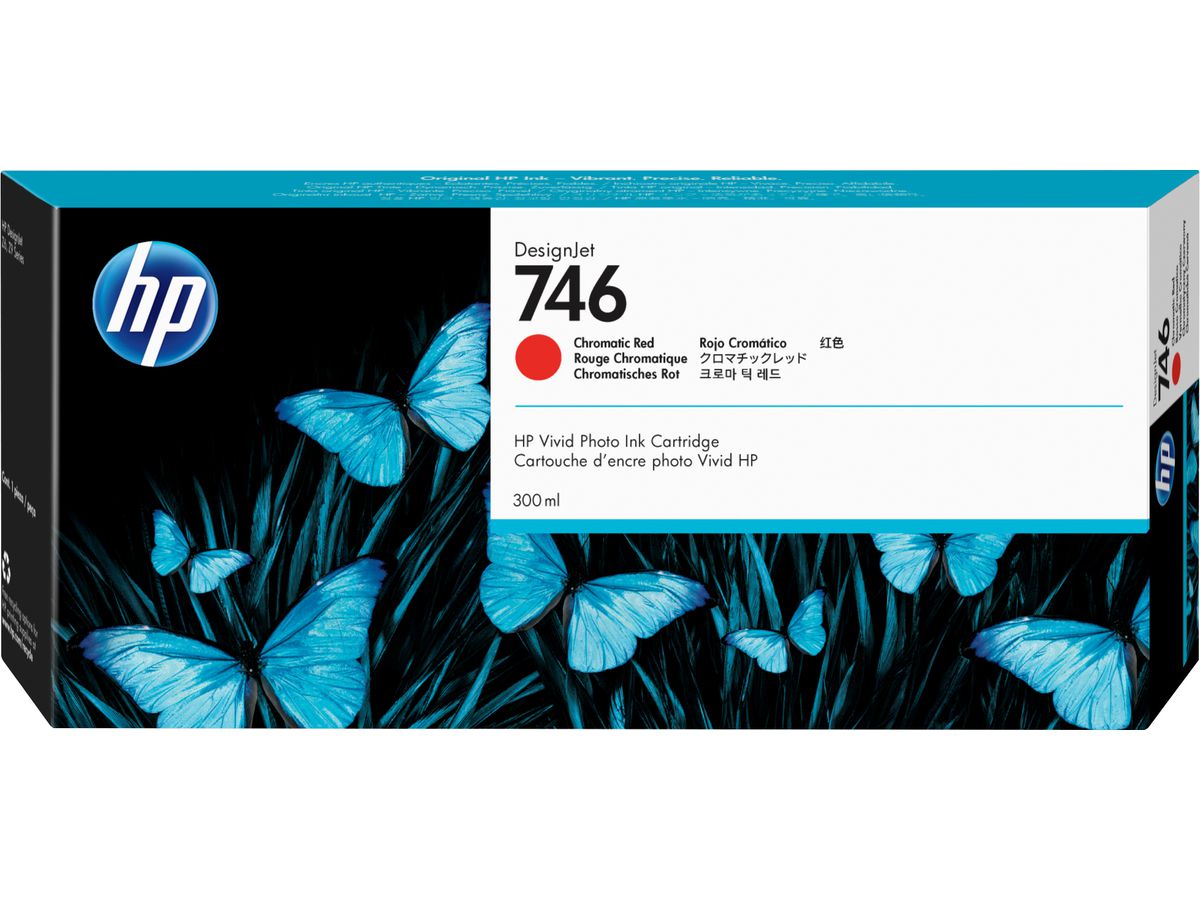 HP 746 Chromatisches Rot DesignJet Tintenpatrone, 300 ml