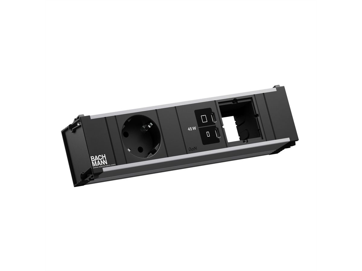 BACHMANN CONI 1xCEE7/3, 1xUSB C/C 45W 1xCM L=0,2m