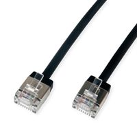 ROLINE U/FTP DataCenter Patchkabel Cat.6A (Class EA), LSOH, slim, extra kurzer Stecker, schwarz, 1 m
