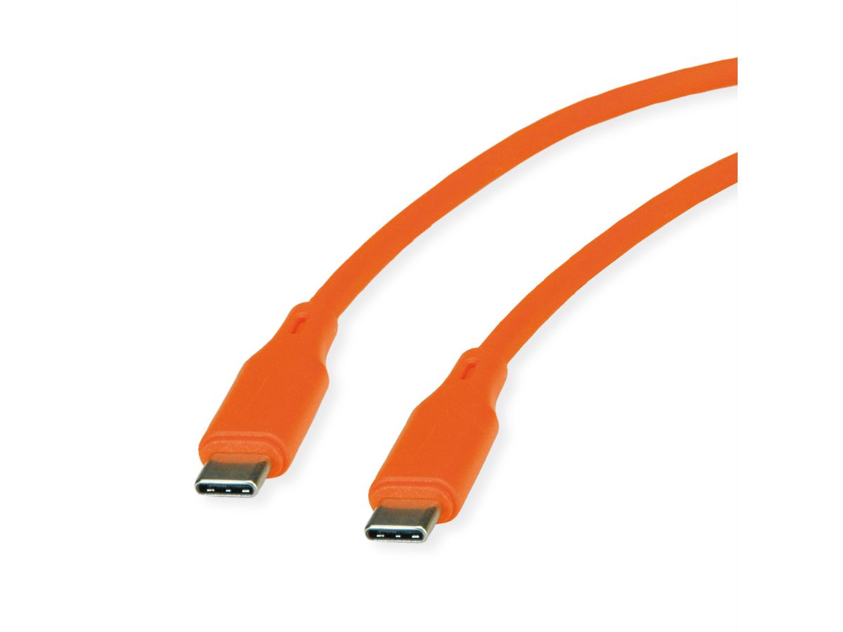ROLINE USB 2.0 Kabel Typ C-C ST/ST Silikon 60W orange 1m