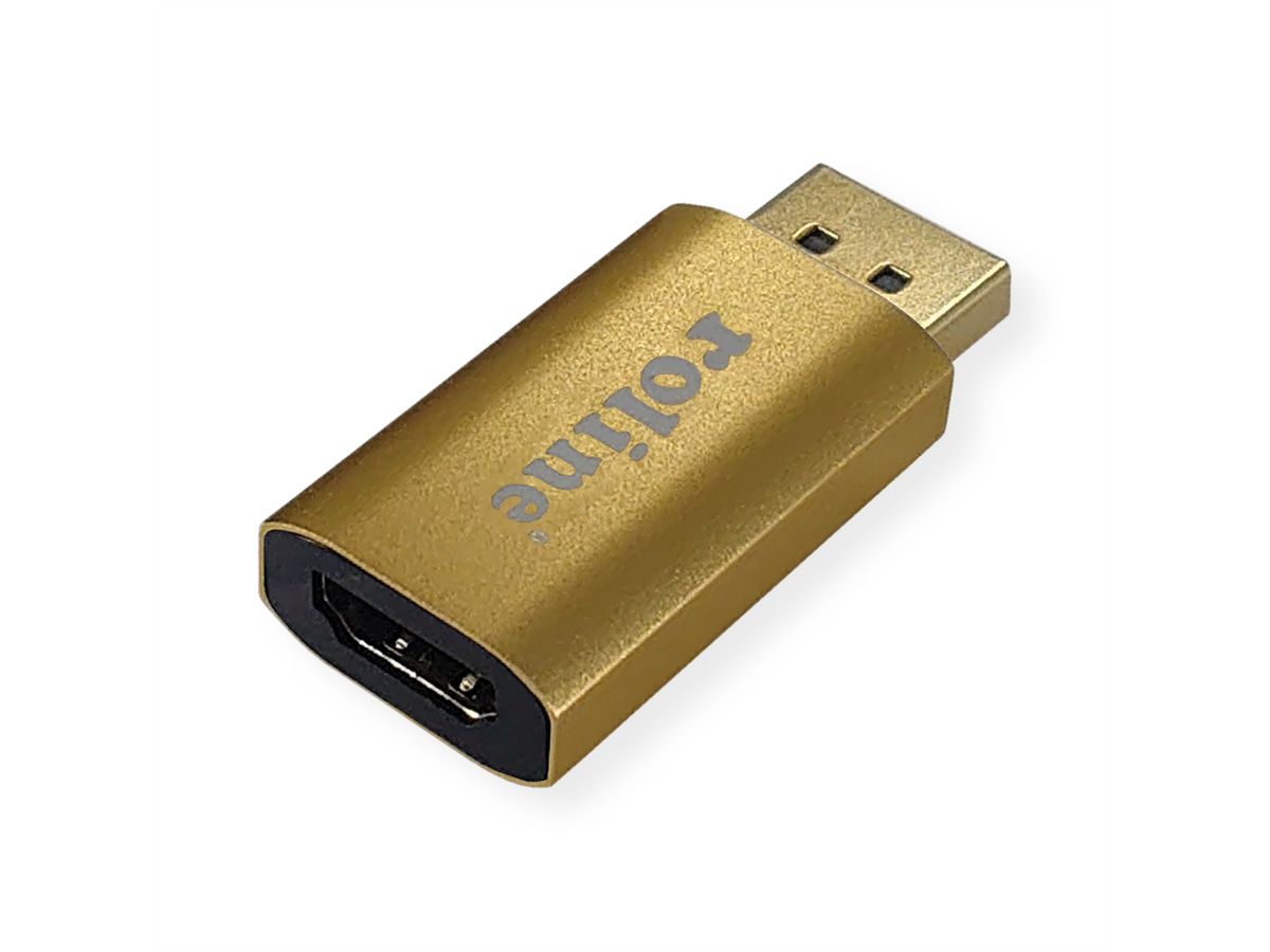 ROLINE GOLD 4K DisplayPort-HDMI Adapter, v1.2, DP ST - HDMI BU, Aktiv