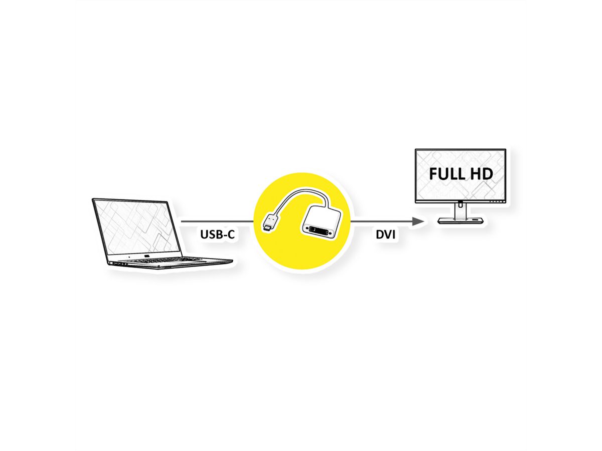 ROLINE Display Adapter USB Typ C - DVI