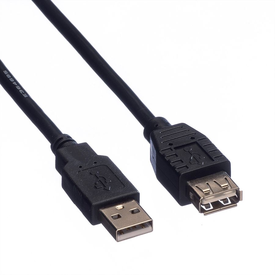 ROLINE USB 2.0 Verlängerungskabel, Typ A-A, ST/BU, schwarz, 1,8 m