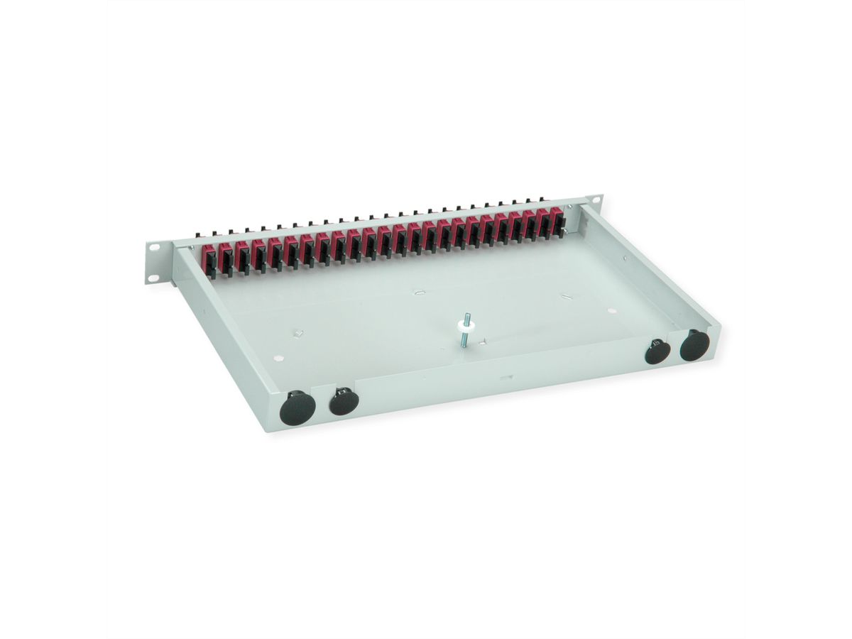 TELEGÄRTNER BASIS eco LWL-Panel mit Kupplungen, 24x SC Duplex, violett, OM4