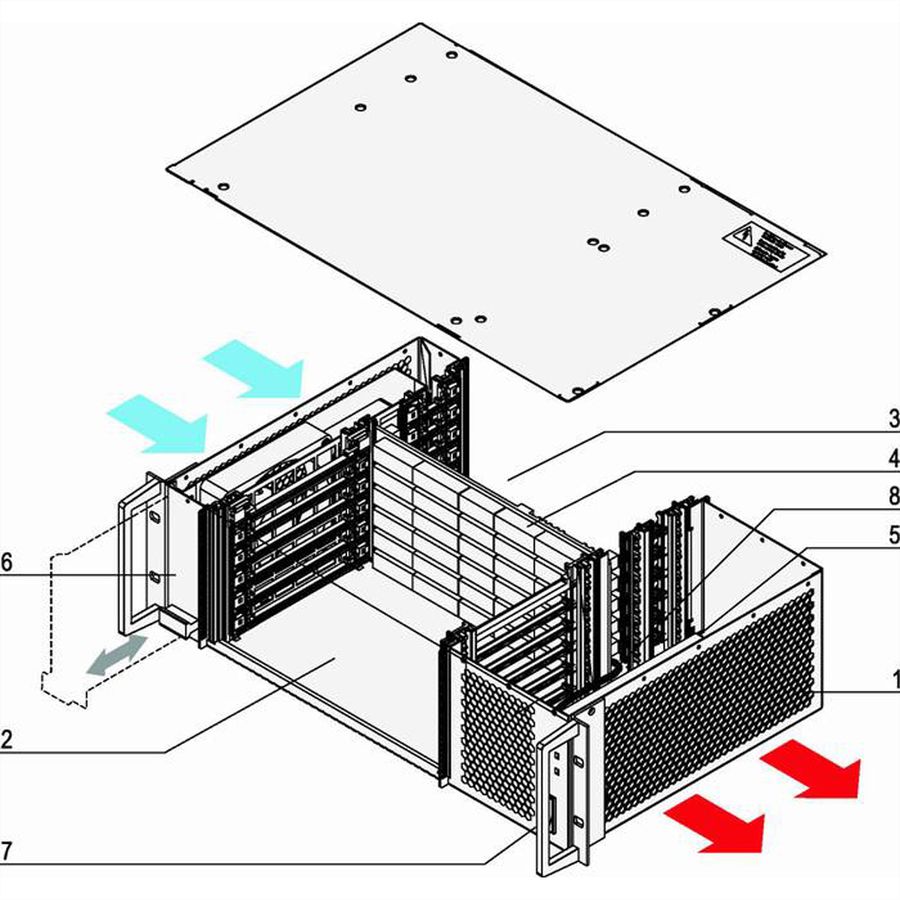 SCHROFF 2 HE, 4 Slot, mit Rear I/O und ATX-Netzgerät - BGTR 2HE 275T 4SL CPCI ATX