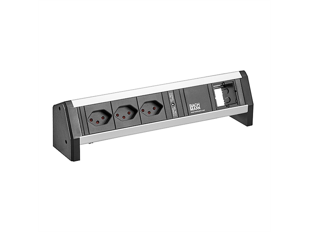 BACHMANN DESK 3xCH T13 90° 1xCM, 1xSicherung Strom 1,0m GST18 Schweiz