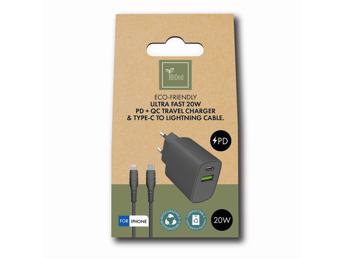 BIOnd BIO-CTL-20W PD 20W Charger + USB-C to Lightning Kabel