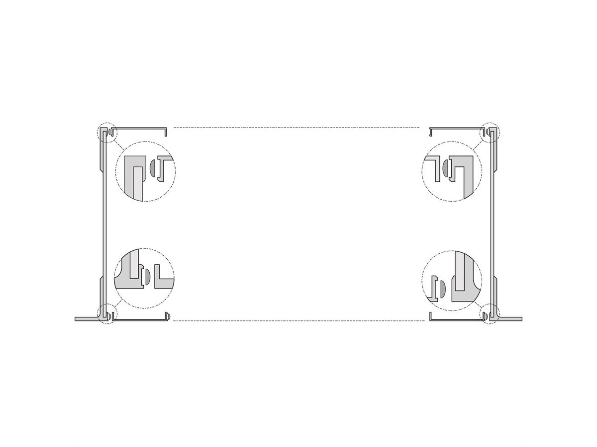 SCHROFF 19"-Winkel Typ F mit / ohne Grifflöcher für Textildichtung - 19"WINKEL 6HE O.GR. 2STK