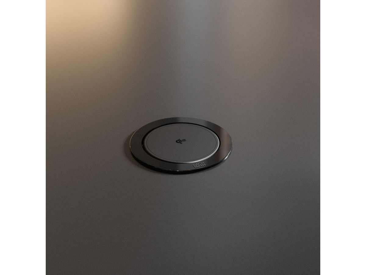 BACHMANN ELEVATOR2 1xP40 1xUSB C, Wireless Charger 15W RAL9005 2,0 m AEH