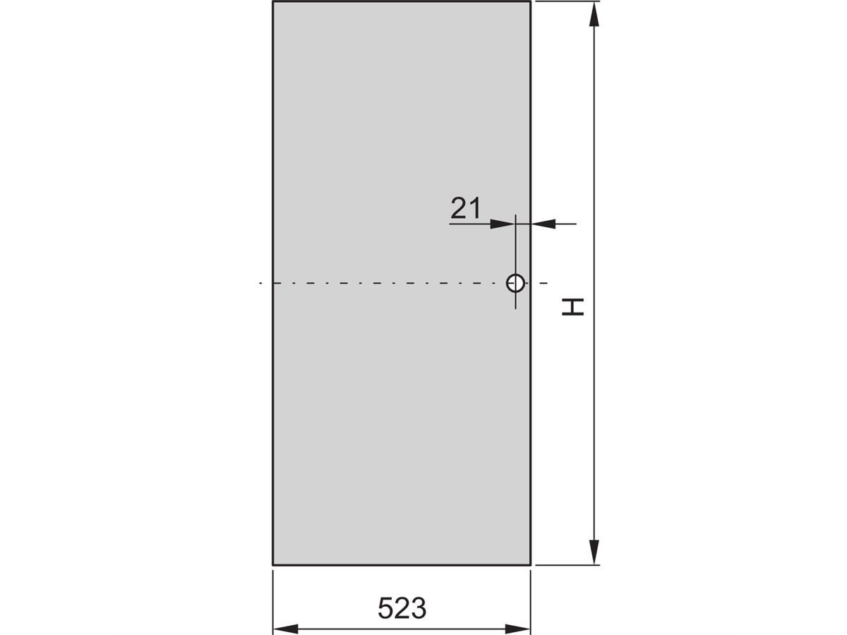 SCHROFF Stahltür, 120°-Öffnungswinkel - STAHLTUER 20HE 600W RAL 7021