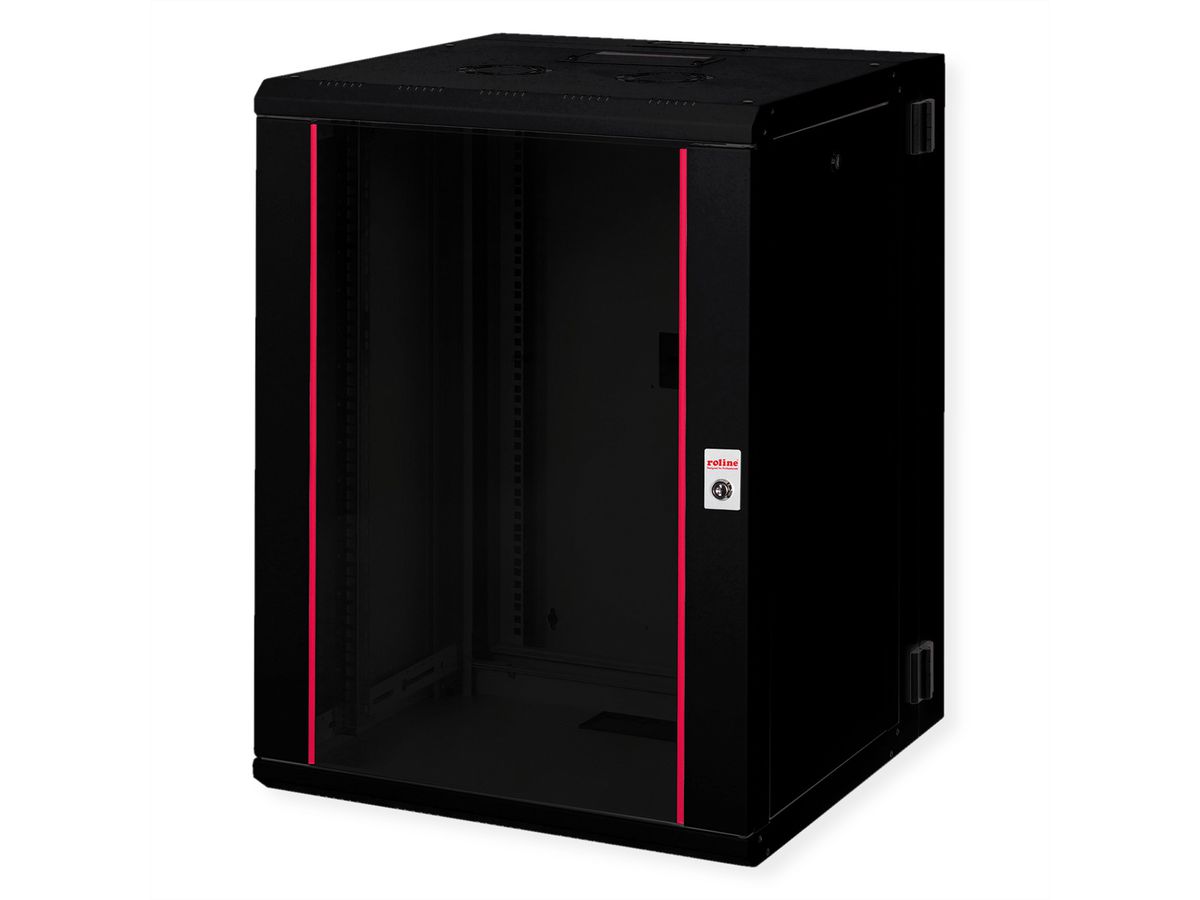 ROLINE 19-Zoll Wandgehäuse Pro 16 HE, 600x600 BxT zweiteilig schwenkbar schwarz