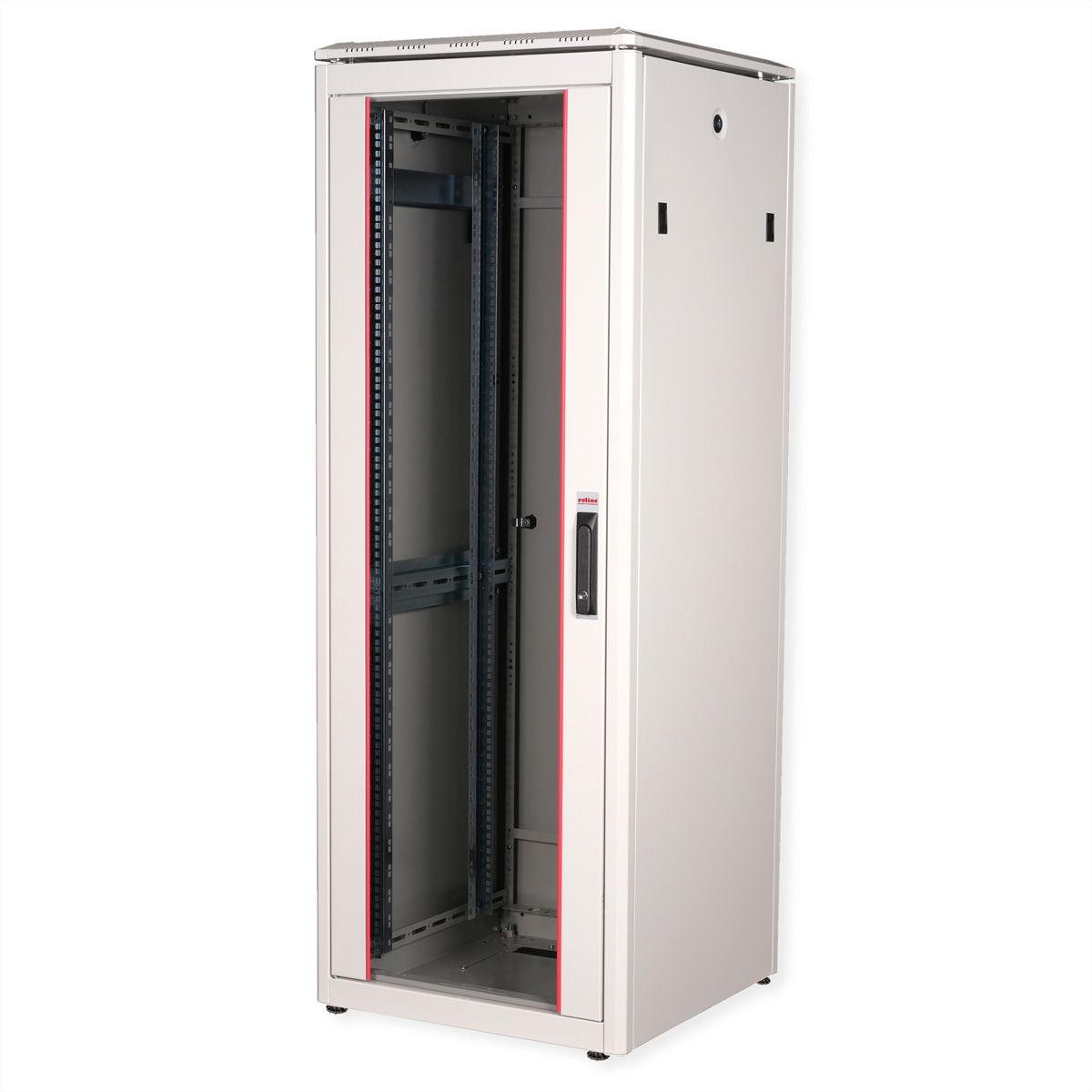 ROLINE 19-Zoll Netzwerkschrank Pro 32 HE, 600x600 BxT Glastür grau