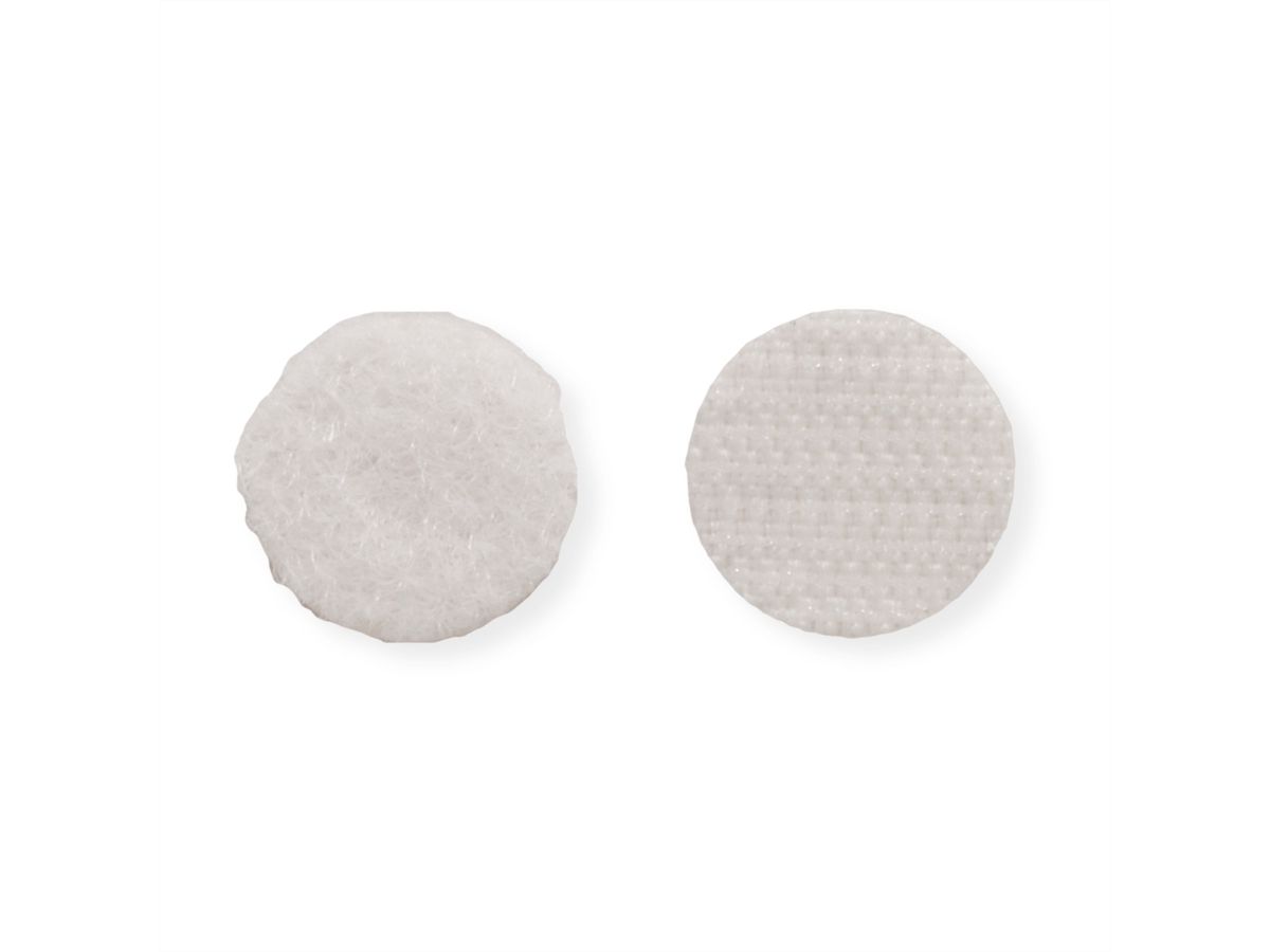 VELCRO® Klettpunkte Selbstklebend, Haken & Flausch 16mm x 16 sets Weiß