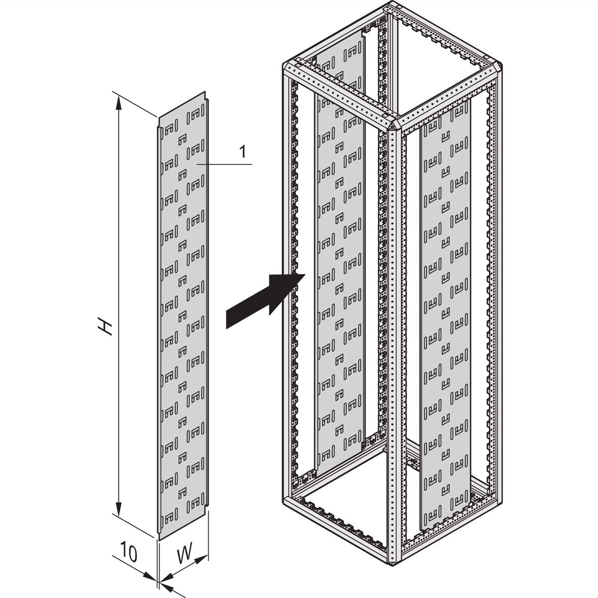 SCHROFF Kabeltrasse - KABELTRASSE 1800H 150T (2X)