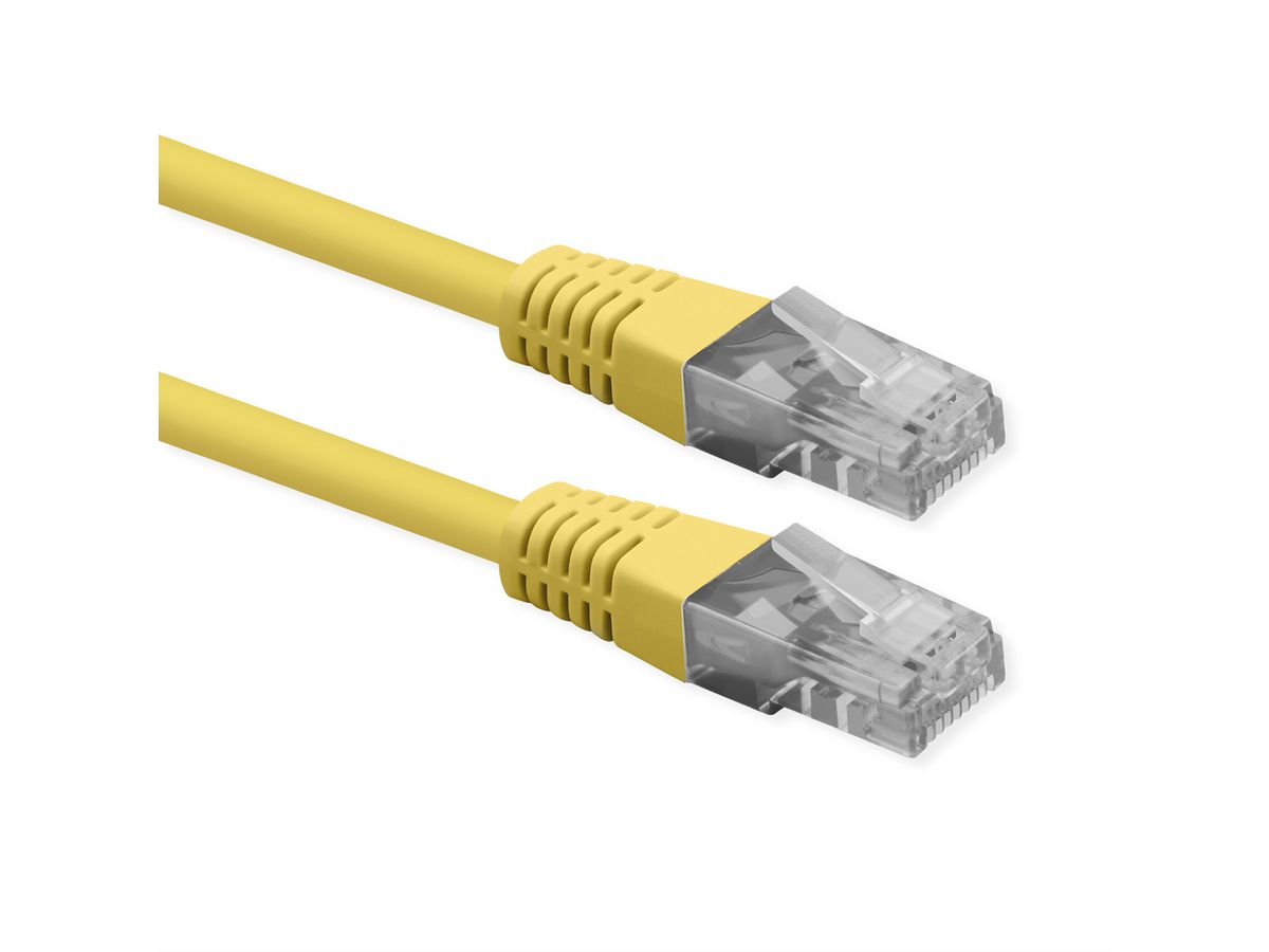 ROLINE Patchkabel Cat.6 (Class E), UTP, PoE, gelb, 1 m