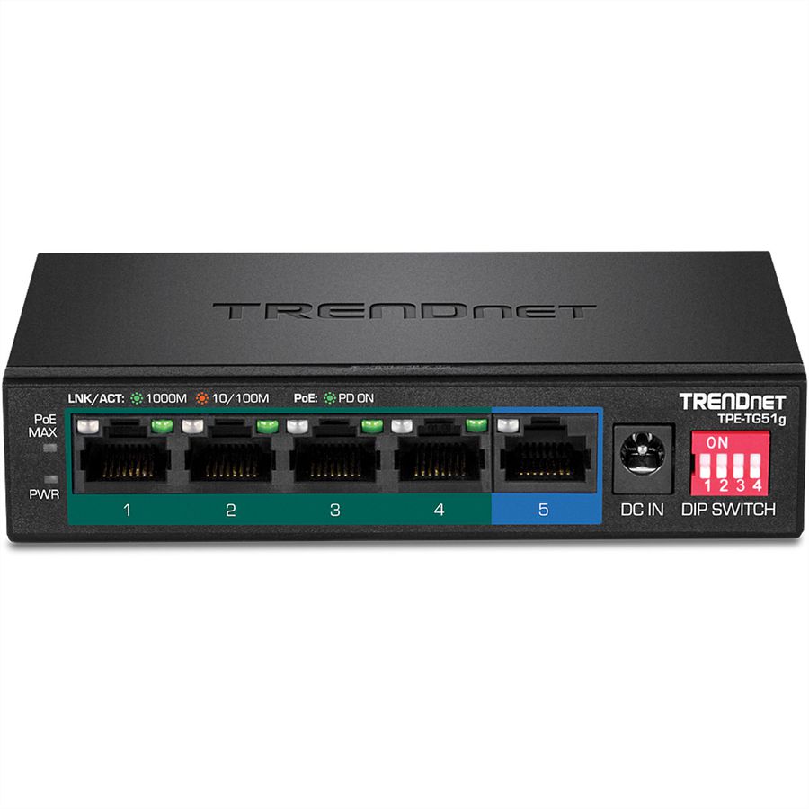 TRENDnet TPE-TG51G 5-Port PoE+ Switch Gigabit 60W
