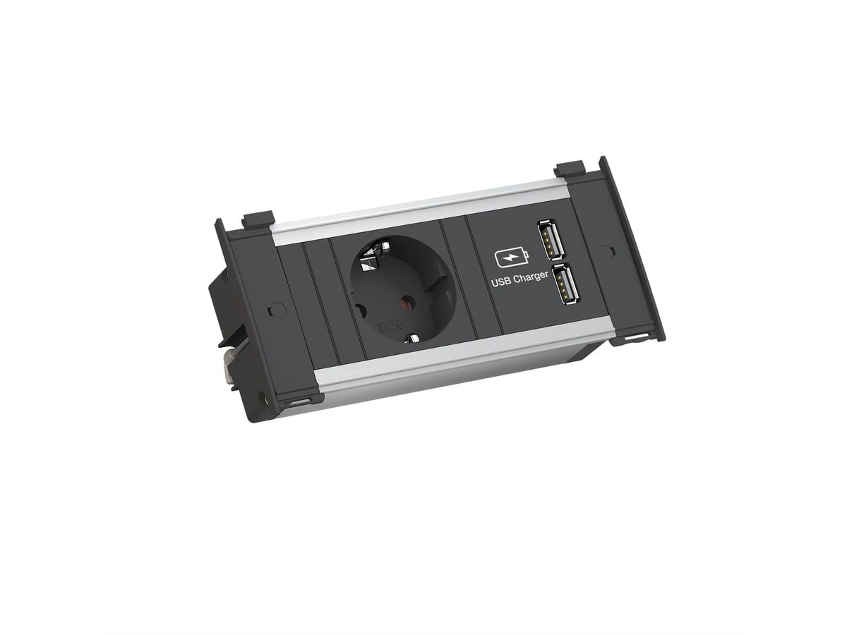 BACHMANN KAPSA X-Small 1x Schutzkontakt 1x USB Charger, GST18-Stecker
