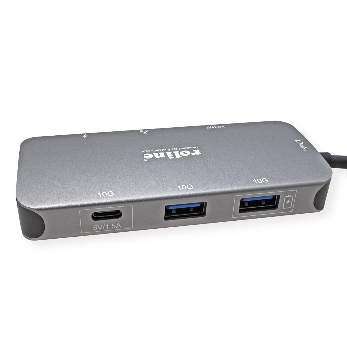 ROLINE USB-C Multiport Dockingstation, 4K HDMI, USB-A, USB-C, PD, LAN