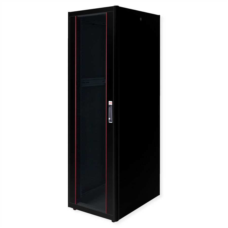 ROLINE 19-Zoll Netzwerkschrank Basic 42 HE, 600x800 BxT Glastür schwarz