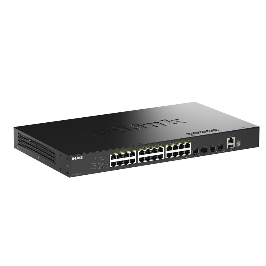 D-Link DGS-1530-28P/E 28-Port Switch Smart Managed PoE Gigabit Stack 4x 10G