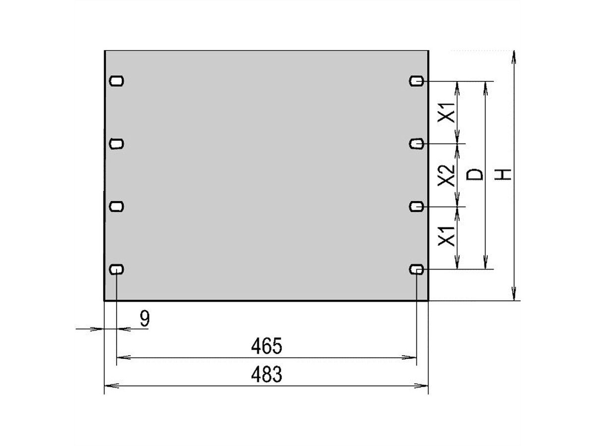 SCHROFF 19"-Blindblende 3 HE RAL 7021 schwarzgrau