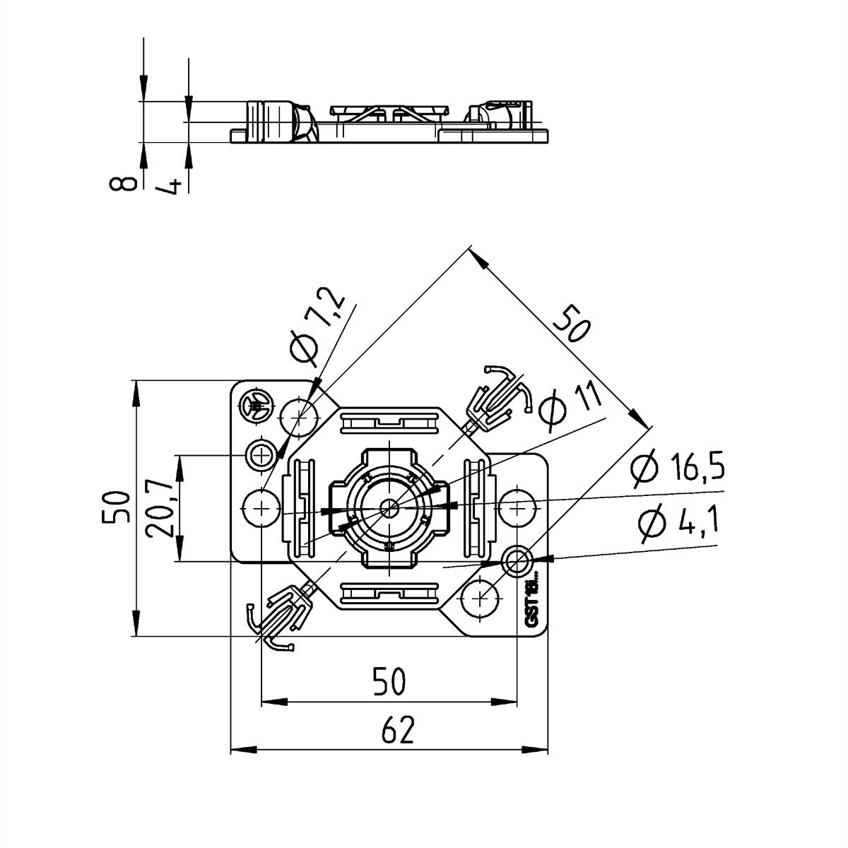 BACHMANN Tragplatte für GST18 Verteiler