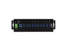 EXSYS EX-1510HMVS 10 Port USB 3.2 Gen1 Managed Metall HUB mit 15KV ESD Überspannungs-Schutz Din-Rail