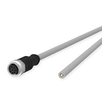 METZ CONNECT M12 Sensor-/Aktorleitung, A-kodiert, M12 Buchse gerade - freies Leitungsende, grau, 2 m