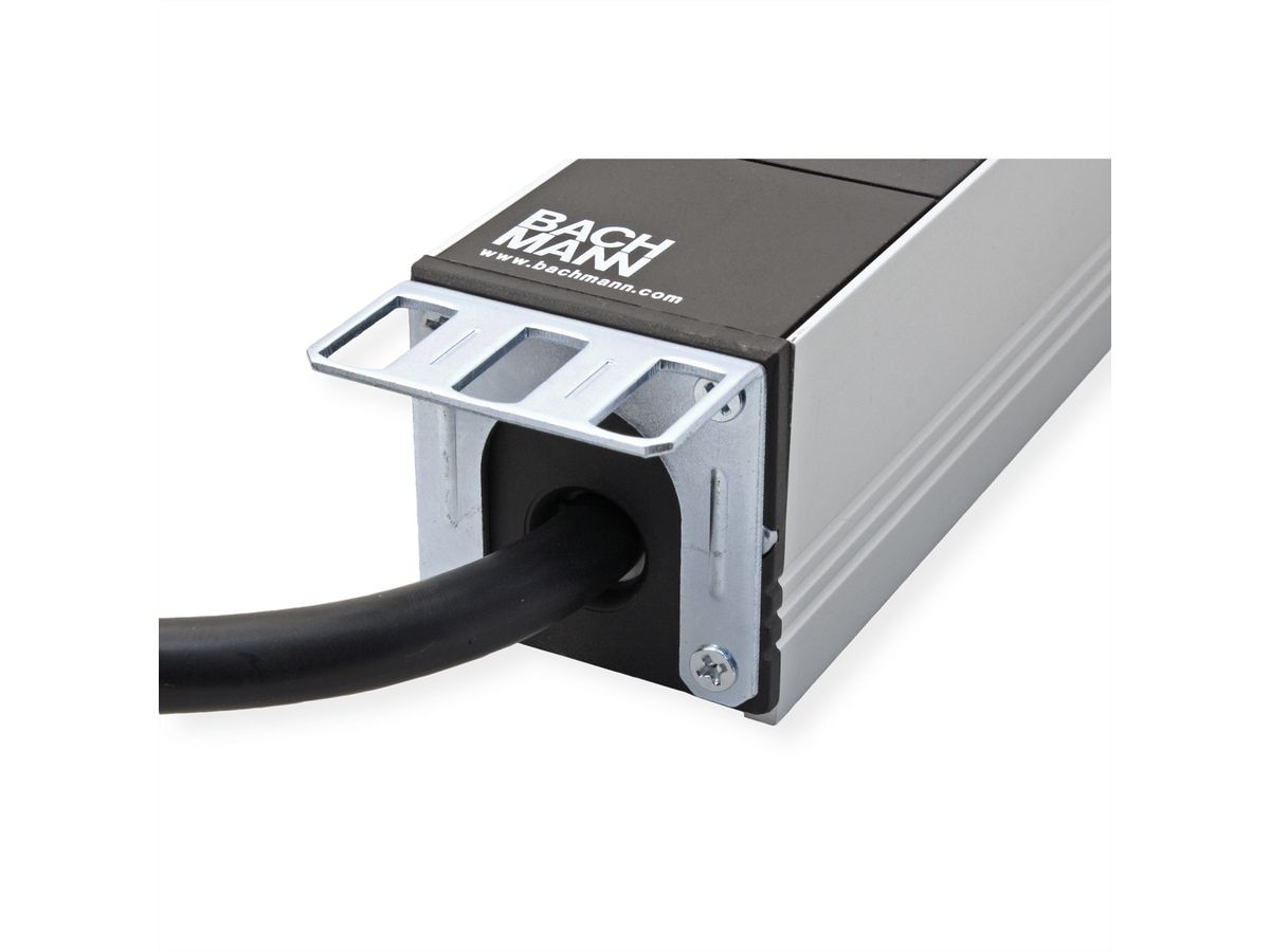 BACHMANN IT PDU ALU 1HE 24x C13 3x C19 Stecker CEE L+N+PE 16A blau